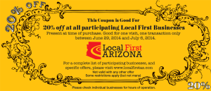 Local First Arizona's Golden Coupon - Save 20% at Local Businesses During Independents Week