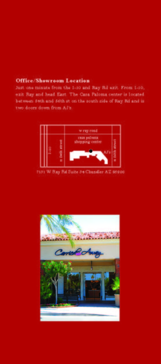 Retail Location Rack Card, printed by Graphic Ideals - a local Phoenix print shop