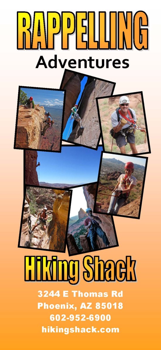 Rack card for Arizona Hiking Shack - a client of flyer printing services from Graphic Ideals