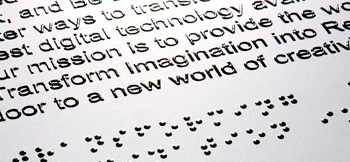Thermography printing creates raised text for Braille or type for the blind