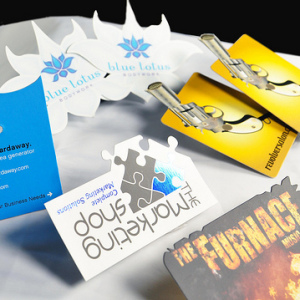 Various unique die-cut business cards  - Graphic Ideals, a local Phoenix print company