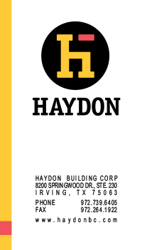 Haydon Building Corp one of the largest general contractors in the Southwest depends on Graphic Ideals for high quality printing services