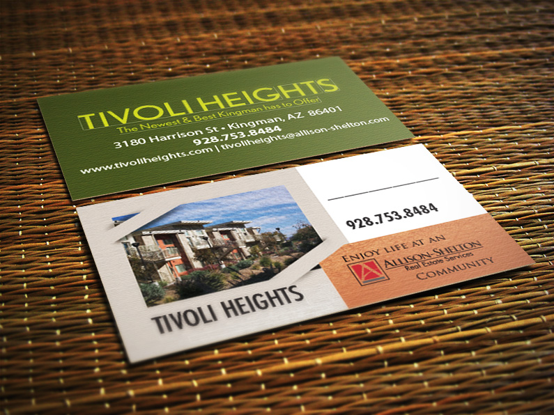 business card printing for real estate property Tivoli Heights